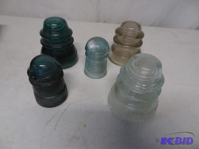 lot 65 image: 5 telephone insulators...