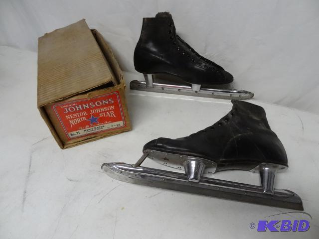 lot 75 image: Nestor Johnson speed skates. Vintage....