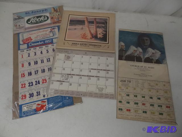 lot 83 image: 3 vintage calenders...