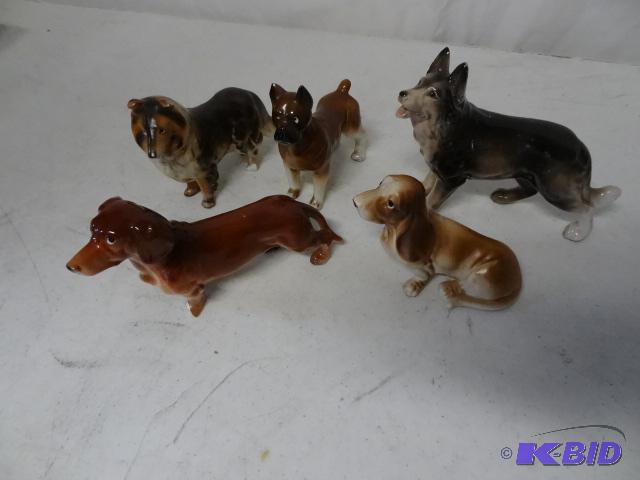 lot 84 image: 5 ceramic dogs...