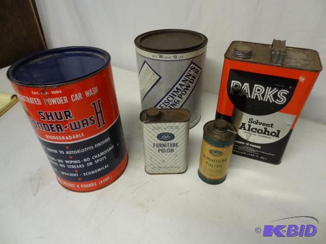 lot 88 image: 5 tins. 3 large and 2 small...