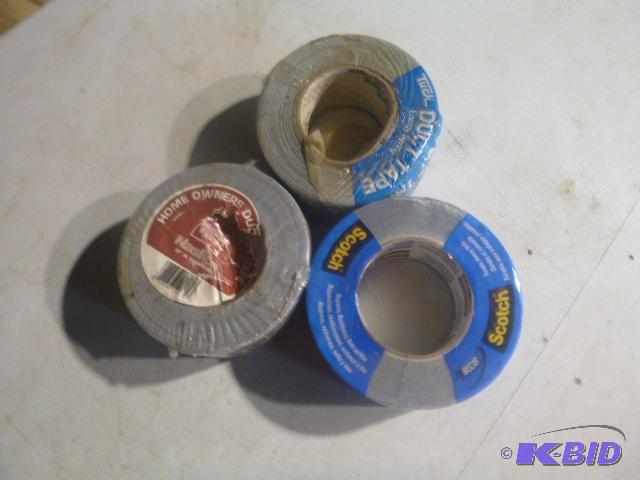 lot 105 image: 3 Rolls of Duct Tape 2" X 60 yards....