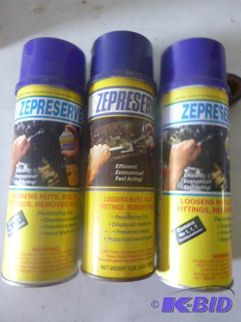 lot 121 image: 3 Cans of Unused Zepreserve Penetrating Oils ...