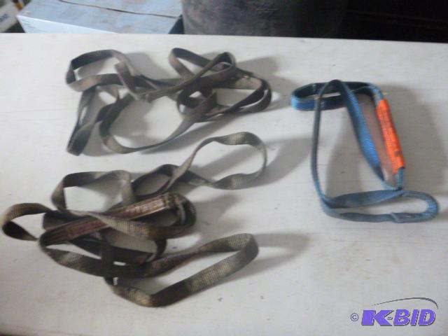 lot 123 image: 2 - 1" Slings and 1" Lifting Strap...