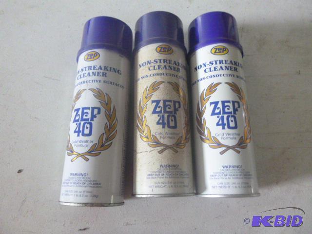 lot 127 image: 3 Cans of Unused Zep 40 Non-Streaking Cleaner...