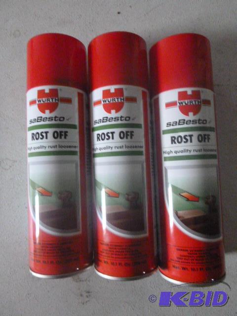 lot 203 image: 3 Cans of Rust Off High Quality Rust Loosener...