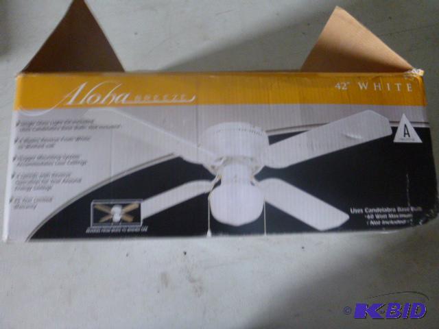 lot 216 image: New Aloha Breeze 42" White Ceiling Fan w...