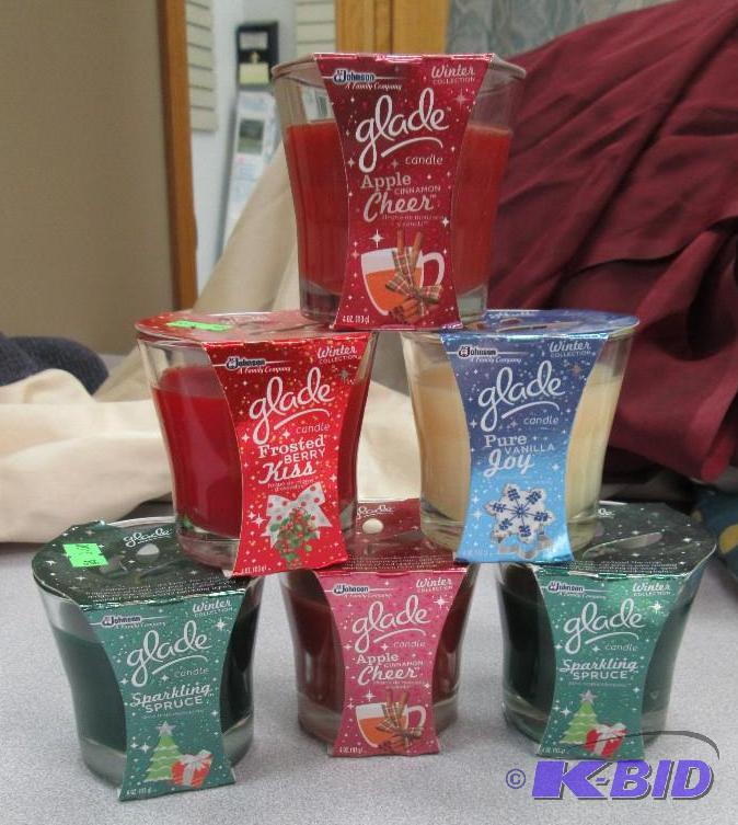 Qty 6 Glade candle Frosted berry kiss, Pure v...