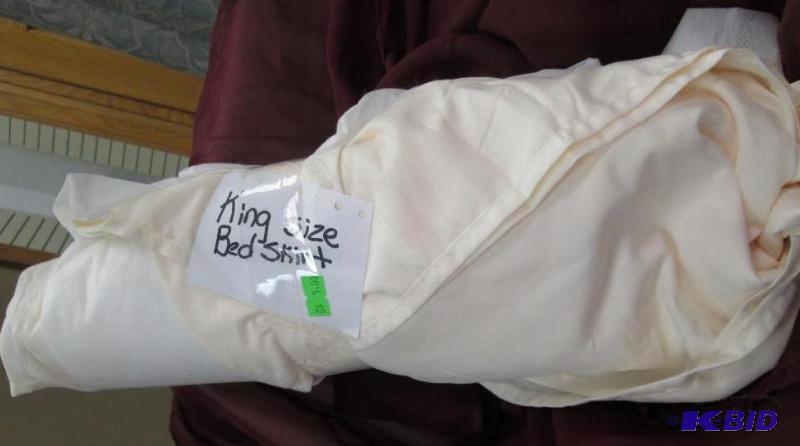 King size bed skirt cream colored...