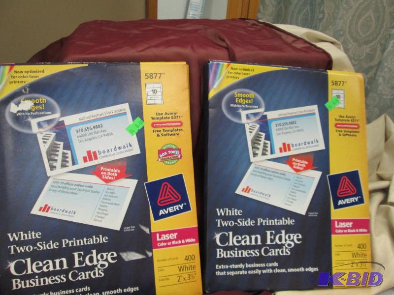 Qty 2 White two-side printable clean edge bus...