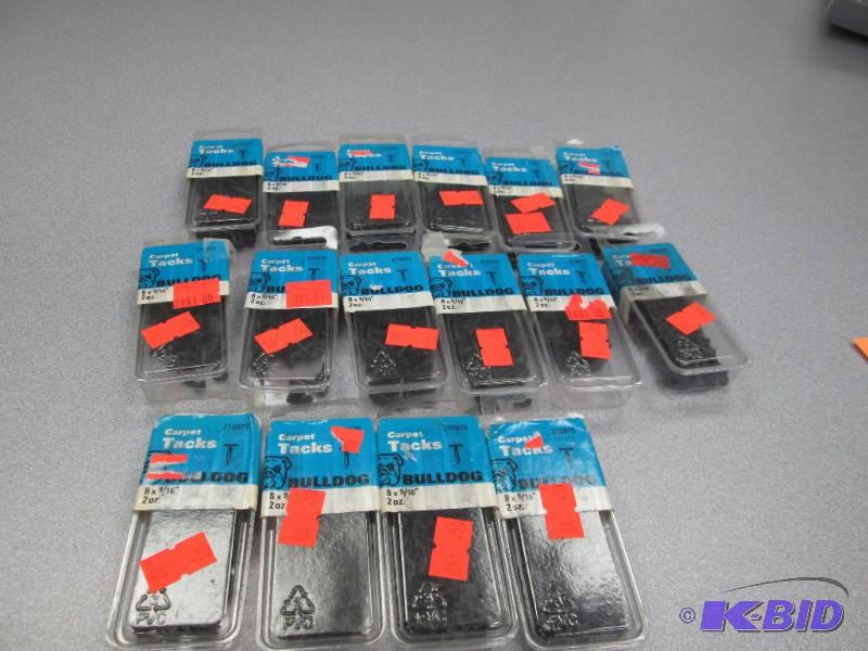 Qty 16 Bulldog carpet tacks size 8 x 916...