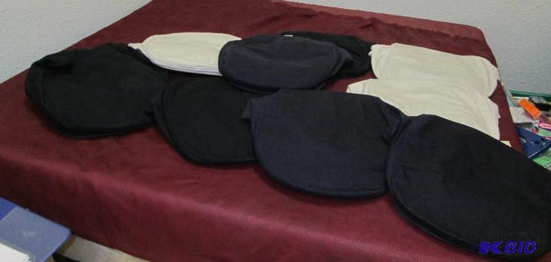 Qty 9 Fashion hats colors navy, black, and of...