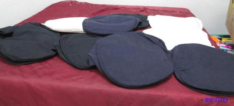 Qty 9 Fashion hats colors navy, black, and of...