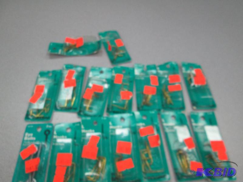 Qty 16 L Hooks 513,,092 x 1-14 brass plated ...