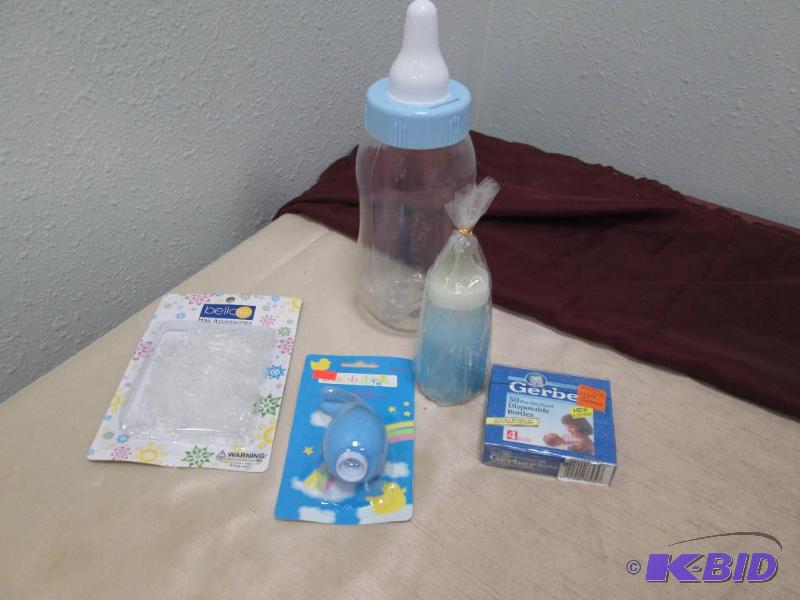Qty 4 Blue baby bottle for a piggy bank, Ear ...