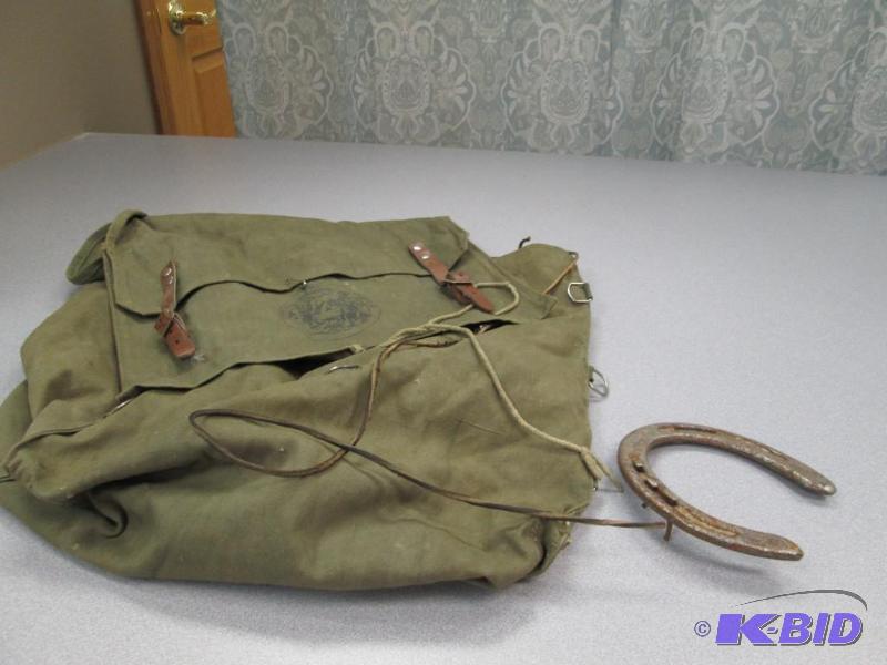 Used backpack and horse shoe...