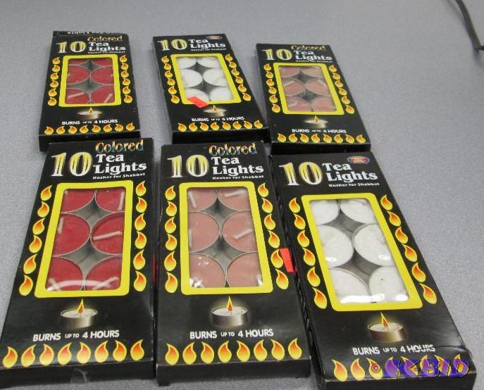 Qty 6 pkg of 10 tea lights white ones and col...