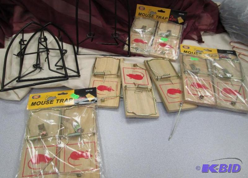 Qty 10 Mouse traps, and black holder...