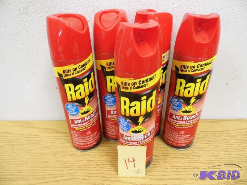 5 Cans of Raid Ant and Roach