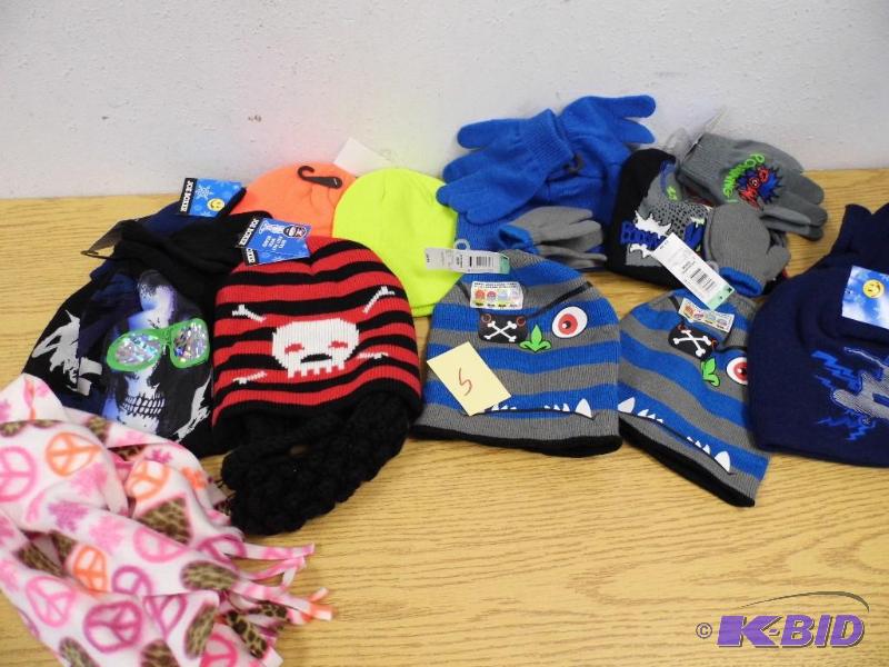 Assorted hats, gloves and scarves
