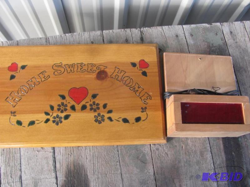 Wood Plaque and Alarm Clock