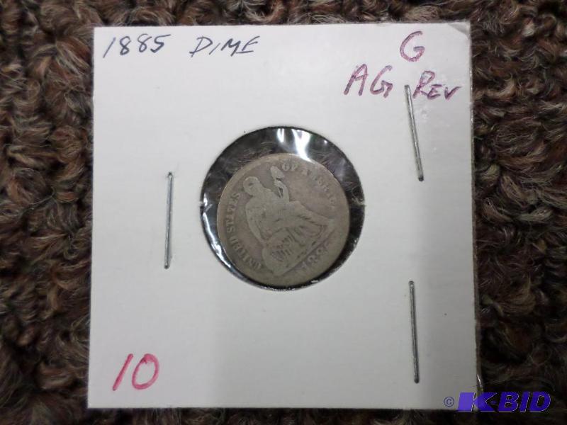 1885 Seated Liberty Dime G AG Reverse...