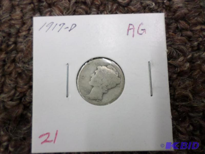 1917-D Mercury Dime AG...