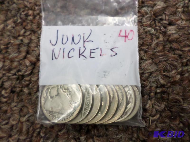 8 worn Sheild and Buffalo Nickels no Dates...