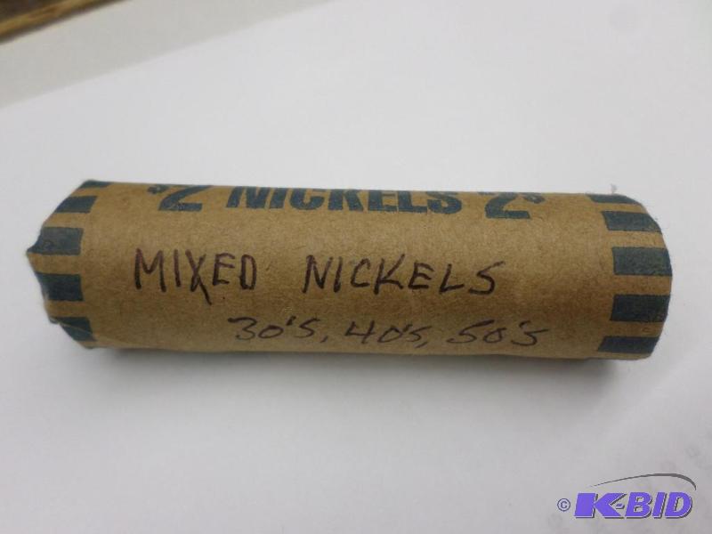 1 roll of 40 mixed nickels 30s, 40s, 50s...