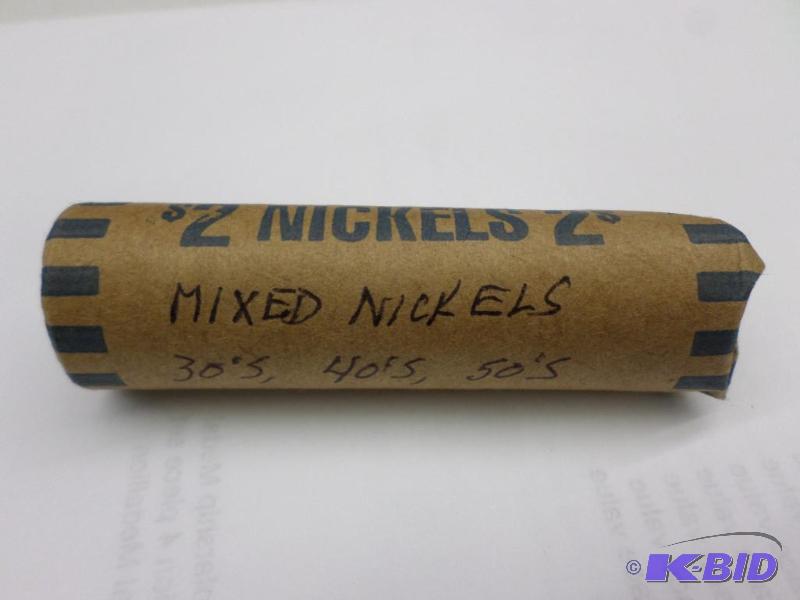 1 roll of 40 mixed nickels 30s, 40s, 50s...