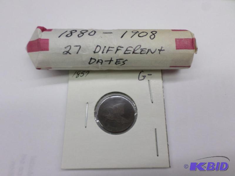 50 mixed Indian Head Cents 1880-1908 27 Diffe...