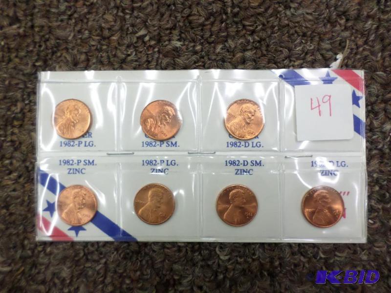 uncirculated 1982 Copper vs. Zinc set (7 coin...