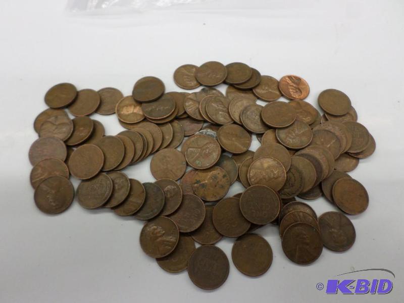 100 Mixed date Wheat Cents, includes Steel C...