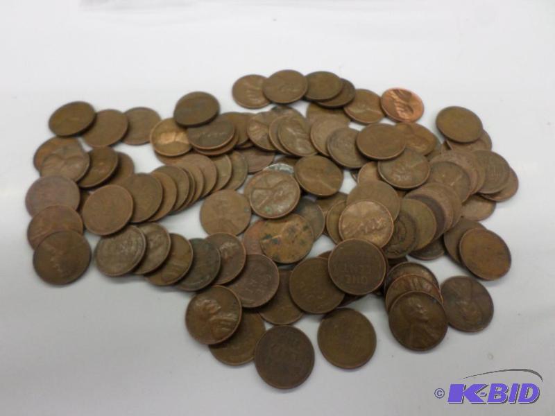 100 Mixed date Wheat Cents, includes Steel C...