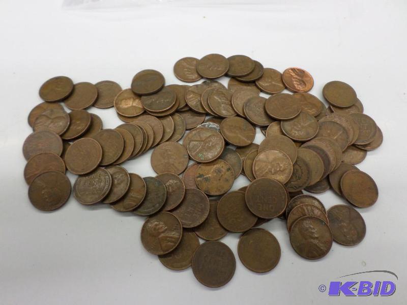 100 Mixed date Wheat Cents, includes Steel C...