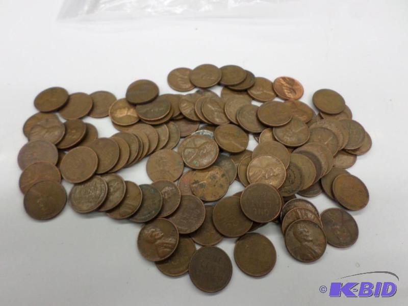 100 Mixed date Wheat Cents, includes Steel C...