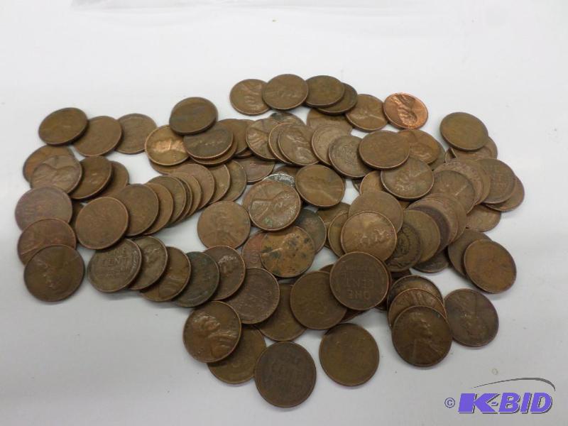 100 Mixed date Wheat Cents, includes Steel C...