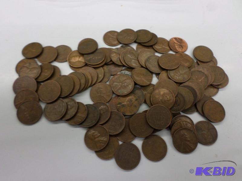 100 Mixed date Wheat Cents, includes Steel C...