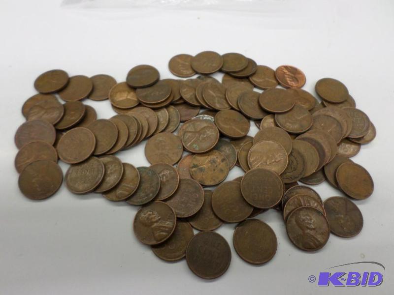 100 Mixed date Wheat Cents, includes Steel C...
