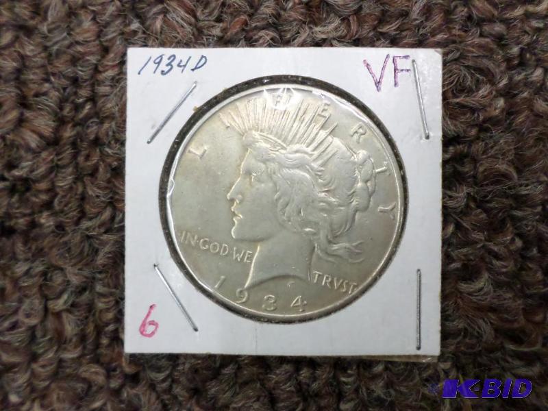 1934-D Peace Dollar VF...