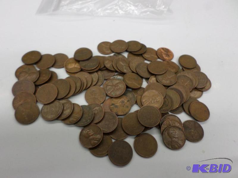 100 Mixed date Wheat Cents, includes Steel C...