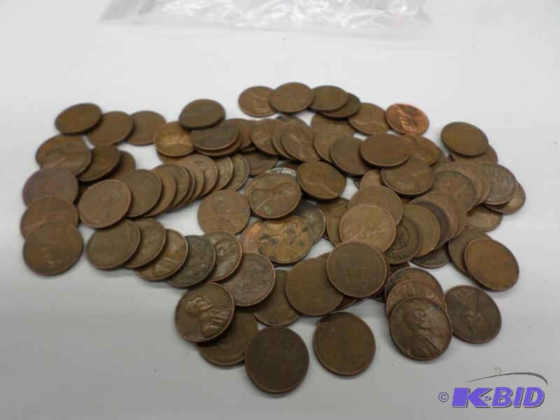 100 Mixed date Wheat Cents, includes Steel C...