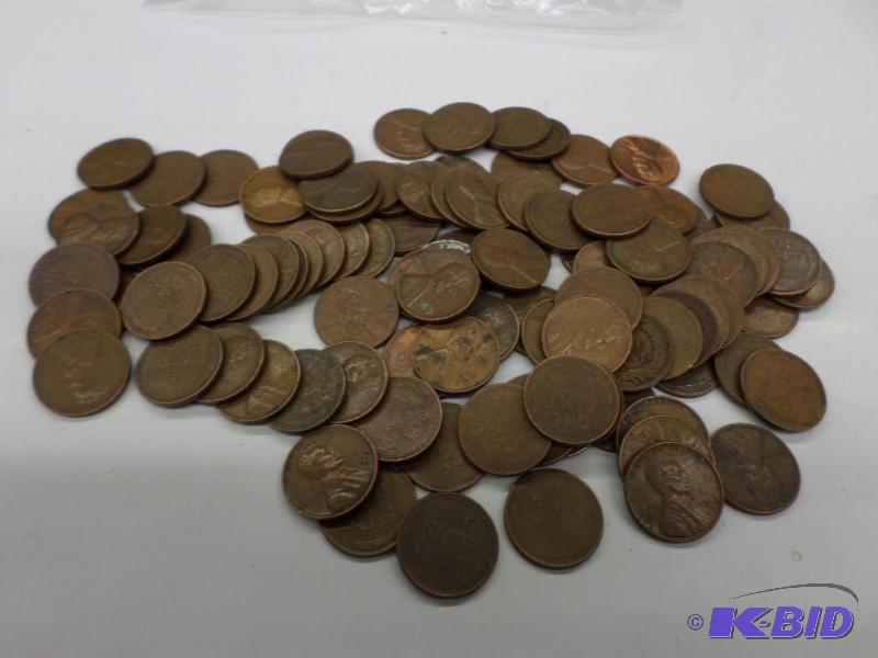 100 Mixed date Wheat Cents, includes Steel C...