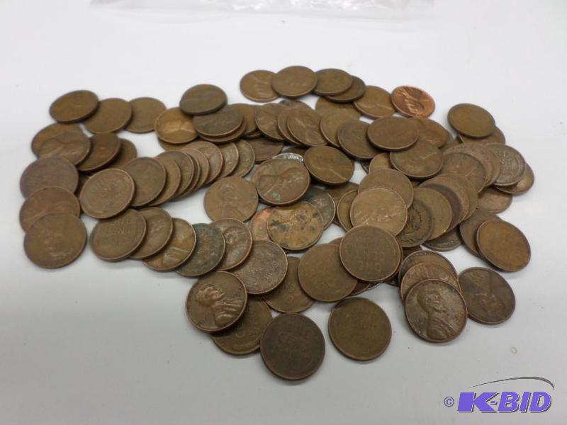 100 Mixed date Wheat Cents, includes Steel C...