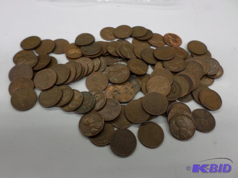 100 Mixed date Wheat Cents, includes Steel C...