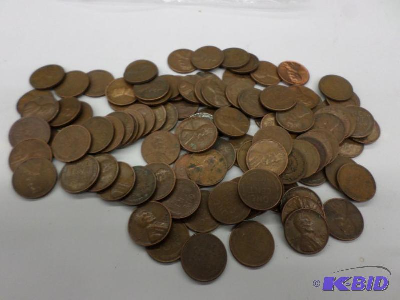 100 Mixed date Wheat Cents, includes Steel C...