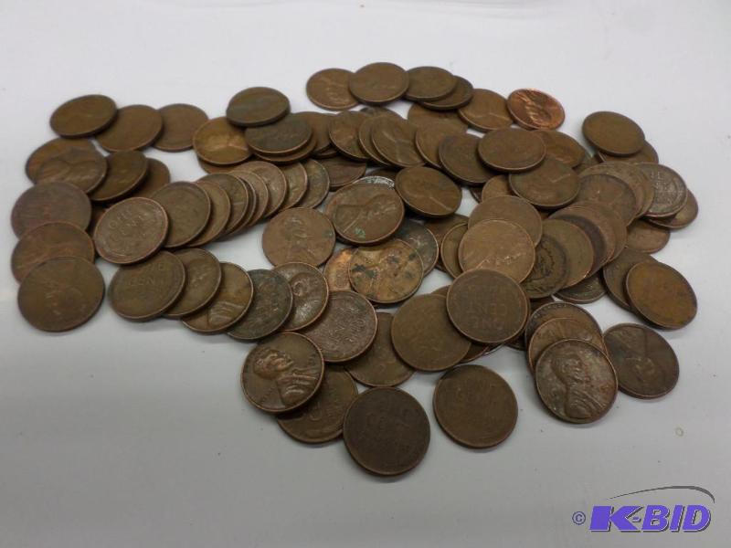 100 Mixed date Wheat Cents, includes Steel C...
