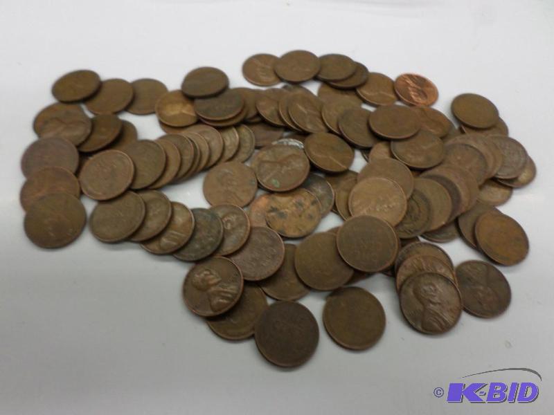 100 Mixed date Wheat Cents, includes Steel C...