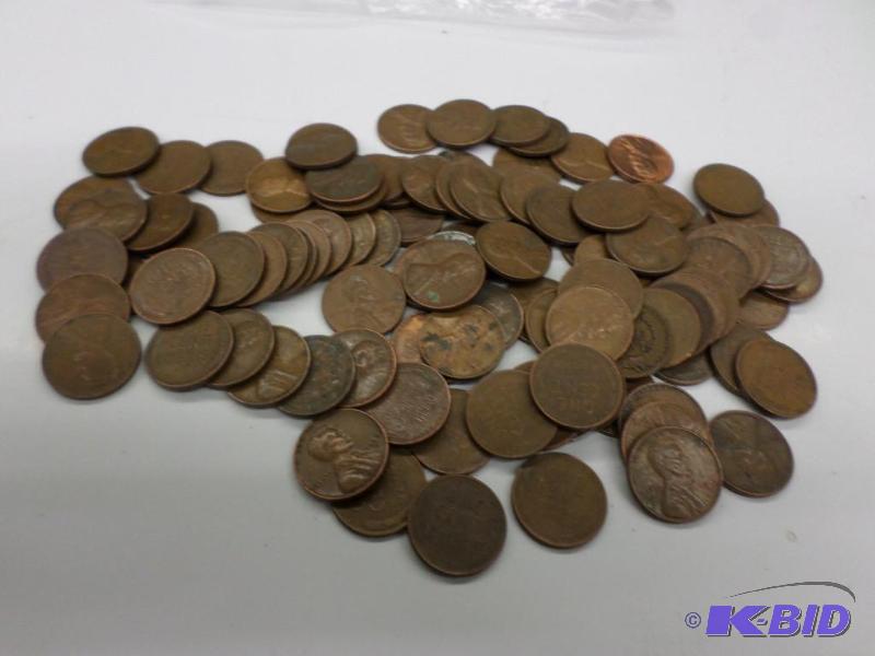 100 Mixed date Wheat Cents, includes Steel C...