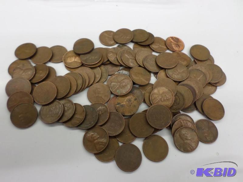 100 Mixed date Wheat Cents, includes Steel C...